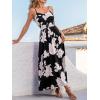 CUPSHE Women’s Maxi Dresses Casual Summer Sundress Sleeveless Floral Spaghetti Straps Long Beach Formal Dress(Black Floral)