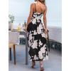 CUPSHE Women’s Maxi Dresses Casual Summer Sundress Sleeveless Floral Spaghetti Straps Long Beach Formal Dress(Black Floral)