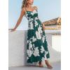 CUPSHE Women’s Maxi Dresses Casual Summer Sundress Sleeveless Floral Spaghetti Straps Long Beach Formal Dress(Green Floral)