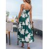 CUPSHE Women’s Maxi Dresses Casual Summer Sundress Sleeveless Floral Spaghetti Straps Long Beach Formal Dress(Green Floral)