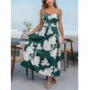 CUPSHE Women’s Maxi Dresses Casual Summer Sundress Sleeveless Floral Spaghetti Straps Long Beach Formal Dress(Green Floral)
