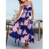 CUPSHE Women’s Maxi Dresses Casual Summer Sundress Sleeveless Floral Spaghetti Straps Long Beach Formal Dress(Navy Floral)