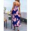 CUPSHE Women’s Maxi Dresses Casual Summer Sundress Sleeveless Floral Spaghetti Straps Long Beach Formal Dress(Navy Floral)
