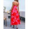 CUPSHE Women’s Maxi Dresses Casual Summer Sundress Sleeveless Floral Spaghetti Straps Long Beach Formal Dress(Red Floral)