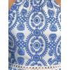 CUPSHE Women’s Midi Dress Halter Paisley Sleeveless Cutout Waist Long Beach Boho Summer Dress(Blue Paisley)