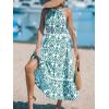 CUPSHE Women’s Midi Dress Halter Paisley Sleeveless Cutout Waist Long Beach Boho Summer Dress(Green Paisley)