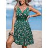 CUPSHE Women’s Mini Dress V Neck Tropical Floral Beach Sleeveless Adjustable Straps Casual A Line Summer Vacation Dresses(Green Ditsy)