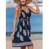 CUPSHE Women’s Mini Dress V Neck Tropical Floral Beach Sleeveless Adjustable Straps Casual A Line Summer Vacation Dresses(Navy Paisley)