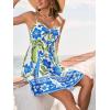 CUPSHE Women’s Mini Summer Dresses Sleeveless Sweetheart Tropical Casual Reasort Wear Sundress Beach Vacation Short Dress(Blue Tropical)