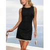 CUPSHE Women’s Sleeveless Mini Dress Summer Casual Slim Fit Bodycon Tank Tassel Beach Vacation Party Cocktail Short Dress(Black)