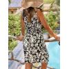 CUPSHE Women’s Summer Boho Floral Mini Dress Sleeveless Tie Shoulder Smocked Sundress Beach Flowy Short Dress(Black)