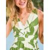 CUPSHE Women’s Summer Dresses Floral Tropical V Neck Sleeveless Smocked Beach Vacation Mini Dress(Green)