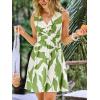 CUPSHE Women’s Summer Dresses Floral Tropical V Neck Sleeveless Smocked Beach Vacation Mini Dress(Green)