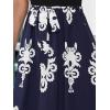 CUPSHE Women‘s Summer Dresses Paisley Boho Sleeveless Square Neck Tie Waist Smocked Beach Maxi Dress(Navy)