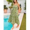 CUPSHE Women’s Summer Dresses Sleeveless Square Neck Ruffle Strap Split Hem Tiered Beach Maxi Dress(Green)