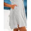 CUPSHE Womens Summer Dresses Smocked Sleeveless Square Neck Striped Mini Dress with Pockets(Black Striped)