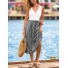 CUPSHE Women’s Summer Dresses Striped Geometric Two Tone Sleeveless Tank Beach Vacation Maxi Dress(Black)