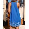 CUPSHE Womens Summer Dresses V Neck Sleeveless Striped Button Up Mini Casual Coverup Dress(Blue Floral)