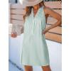 CUPSHE Womens Summer Dresses V Neck Sleeveless Striped Button Up Mini Casual Coverup Dress(Green)