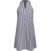 CUPSHE Womens Summer Dresses V Neck Sleeveless Striped Button Up Mini Casual Coverup Dress(Navy)