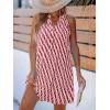 CUPSHE Womens Summer Dresses V Neck Sleeveless Striped Button Up Mini Casual Coverup Dress(Red White)