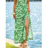 CUPSHE Womens Summer Maxi Dress 2026 Sleeveless Long Sundresses Spaghetti Strap Flowy Boho Beach Vacation Dress(Floral Green)