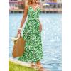CUPSHE Womens Summer Maxi Dress 2026 Sleeveless Long Sundresses Spaghetti Strap Flowy Boho Beach Vacation Dress(Floral Green)