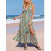 CUPSHE Womens Summer Maxi Dress 2026 Sleeveless Long Sundresses Spaghetti Strap Flowy Boho Beach Vacation Dress(Green Red)