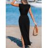 CUPSHE Women’s Summer Maxi Dresses Sleeveless Cutout Side Slit Long Casual Dress with Padded Shoulders(Black)
