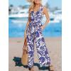 CUPSHE Women’s Surplice Neckline Sleeveless Jumpsuit Waist Wie Wide Leg Dressy Vacation Beach 2025 Outfits(Blue)