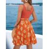 CUPSHE Women’s Tropical Summer Dresses Flowy Beach Mini Dress Square Neck Sleeveless Vacation Sundress(Tropical Orange)