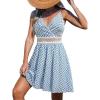 CUPSHE Women’s Mini Dress V Neck Tropical Floral Beach Sleeveless Adjustable Straps Casual A Line Summer Vacation Dresses(Blue Paisley)