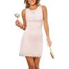 CUPSHE Women’s Sleeveless Mini Dress Summer Casual Slim Fit Bodycon Tank Tassel Beach Vacation Party Cocktail Short Dress(Beige)