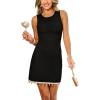 CUPSHE Women’s Sleeveless Mini Dress Summer Casual Slim Fit Bodycon Tank Tassel Beach Vacation Party Cocktail Short Dress(Black)