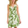 CUPSHE Women’s Summer Dresses Floral Tropical V Neck Sleeveless Smocked Beach Vacation Mini Dress(Green)