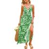 CUPSHE Womens Summer Maxi Dress 2026 Sleeveless Long Sundresses Spaghetti Strap Flowy Boho Beach Vacation Dress(Floral Green)