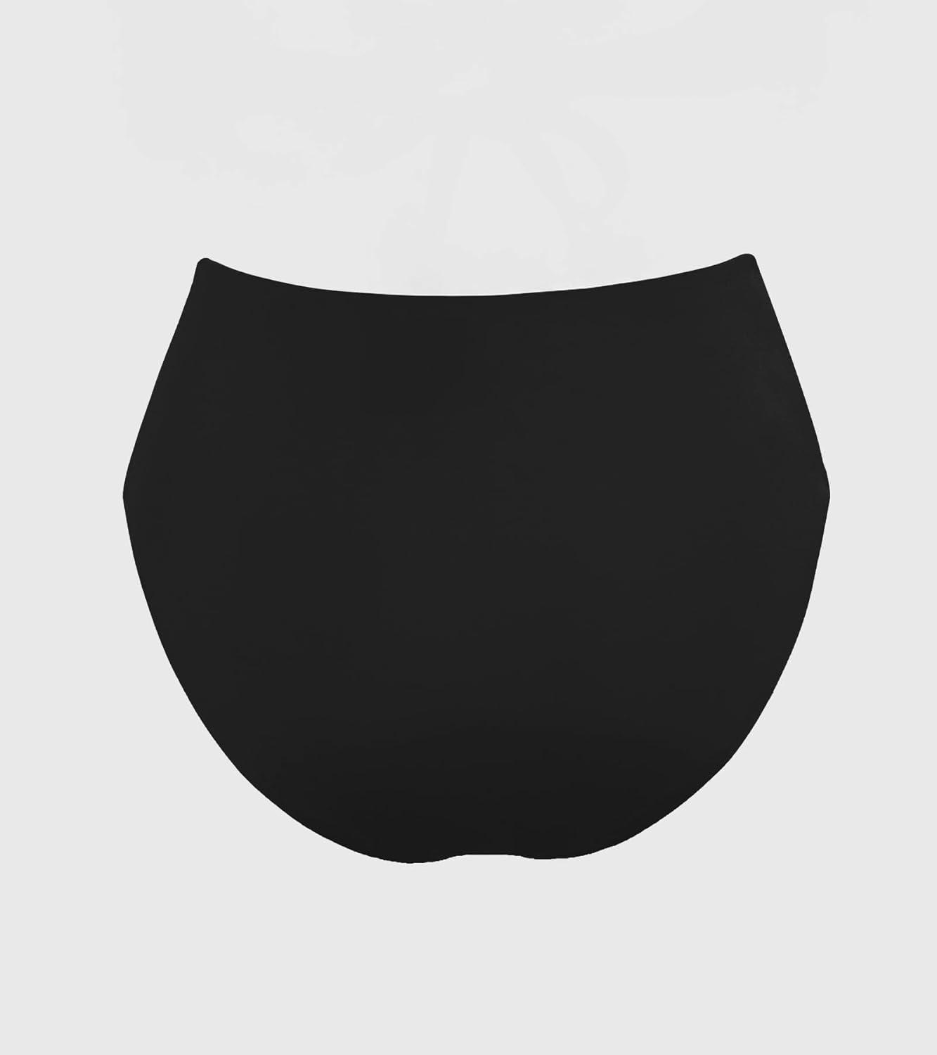 imageCUPSHE Womens Bikini Bottom High Waisted Swimsuit Ruched Bathing Suit Stitching Full Coverage Swimwear BottomBlack