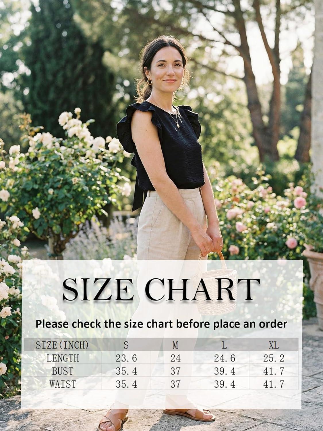 imageCUPSHE Womens Summer Shirts Cute Tops Ruffle Sleeve Crew Neck Casual Backless TeesBlack