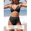 CUPSHE Bikini Set for Women Bathing Suit High Waisted Scalloped V Neck Two Pieces Swimsuit(Black)