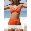 CUPSHE Bikini Set for Women Bathing Suit High Waisted Scalloped V Neck Two Pieces Swimsuit(Coral Orange)