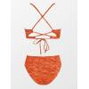 CUPSHE Bikini Set for Women Bathing Suit High Waisted Scalloped V Neck Two Pieces Swimsuit(Coral Orange)