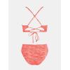 CUPSHE Bikini Set for Women Bathing Suit High Waisted Scalloped V Neck Two Pieces Swimsuit(Coral Pink)