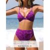 CUPSHE Bikini Set for Women Bathing Suit High Waisted Scalloped V Neck Two Pieces Swimsuit(Dark Plum Purple)