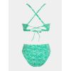 CUPSHE Bikini Set for Women Bathing Suit High Waisted Scalloped V Neck Two Pieces Swimsuit(Mint Green)