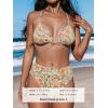 CUPSHE Bikini Set for Women Bathing Suit High Waisted Scalloped V Neck Two Pieces Swimsuit(Yellow/Floral)