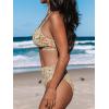CUPSHE Bikini Set for Women Bathing Suit High Waisted Scalloped V Neck Two Pieces Swimsuit(Yellow/Floral)