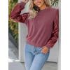 CUPSHE Faux Leather Tops for Women Long Sleeve Mock Neck Blouse Fall Fashion 2025(Wine Red)