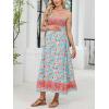 CUPSHE Maternity Maxi Dresses Floral Square Neck Smocked Baby Shower Ruffled Flowy Fashion Casual Summer Pregnancy Dress(Mint Floral)
