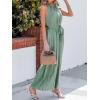CUPSHE One Piece Jumpsuits for Women Sleeveless Halter Neck High Waist Wide Leg Rompers Jumpers Vacation Summer Outfits(Green)