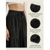 CUPSHE Palazzo Pants for Women Smocked Waist Boho Western Flowy Wide Leg Pant(2-black)